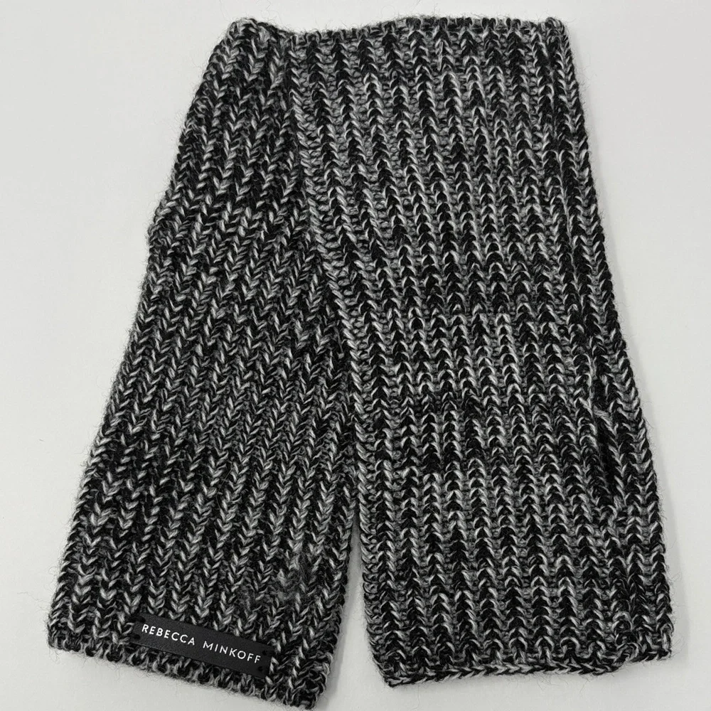 REBECCA MINKOFF: Hand warmer set, marbled knit